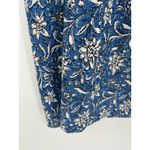 Loft Womens Blue White Floral Print Smocked Square Neck Top Size S Peasant Boho Photo 2