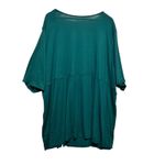 Jessica London Womens Babydoll Tunic 34/36 Teal Pleated Crisscross Empire Waist Photo 1