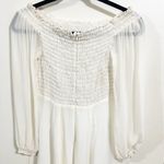 Reformation Honor Mini Dress Flowy Off the Shoulder Size 4 Long Sleeve Ivory Photo 7