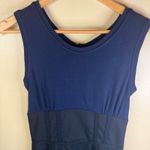 Jenni Kayne  Navy Blue Sheath Dress Woven Corset Waist Zipper Back Size 2 Photo 1
