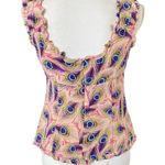 Nanette Lepore  Size 4 Peacock Feather Print Silk Tank Top Photo 1