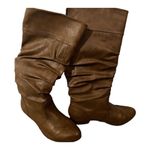 Kohls High Brown Faux Leather Boots Size 7 Photo 0