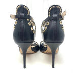 LK Bennett L.K. Bennett Leah Pumps Black Strappy Gold‎ Grommet Photo 6
