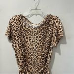 Rebecca Taylor Leopard Print Short Sleeve Dress 100% Linen Size Large Photo 5