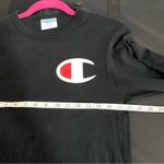 Champion Vintage Black Spellout Logo Crewneck Long-sleeve 90s Athleisure Shirt S Photo 3