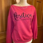 Lavishly Paris Nwt,  Hot Pink POSITIVE VIBRS Drop Shoulder Sweatshirt. Photo 5