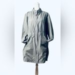 Eileen Fisher Y2K trench coat - windbreaker -raincoat with hidden hood Sz XL Photo 11
