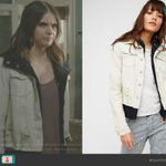 Free People Double Weave Denim Jacket Hoodie Distr Photo 3