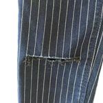 ZARA NWT Trafaluc Stretch Navy Stripes Denim Slim Fit Distressed Ankle 6 #1131 Photo 12