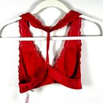 Victoria's Secret PINK  Bralette Bra Red T Back Lace Triangle Halter Unlined Sexy Photo 1