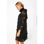 Tuckernuck NWT  Guipure Lace Daphne Dress Black Ruffle Neck Bow Back Size Small Photo 3