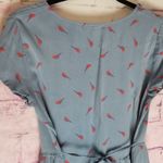 JUNK FOOD DAVID BOWIE LIGHTNING BOLT PRINT BLUE BUTTON FRONT SWING DRESS… Red Size M Photo 10