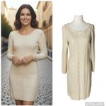 CHAPS VINTAGE RALPH LAUREN Sparkly Cable Knit Sweater Dress Photo 1