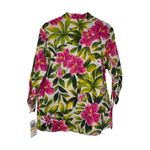 Pappagallo Women Top Tropical 3/4 Tie Sleeve Sand Hibiscus V Photo 7