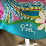 Lilly Pulitzer Lilly Pulitzer Silk Scarf Pink Floral Paisley Ford 2004 Breast Cancer Ribbon Photo 5