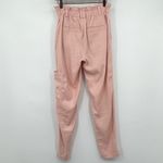 Anthropologie  Elevenses pink linen blend paperbag pants XS Photo 9