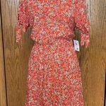 O'Neill  Orange Floral Mini Dress Size L NWT Photo 0