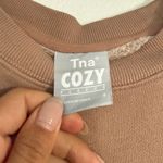 TNA Cozy Crew Fleece Cropped Sweatshirt Brown Photo 2