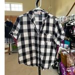 Victoria's Secret Women's Black White Plaid Flannel Pajama Shirt M Photo 1