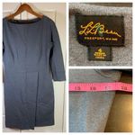 L.L.Bean Ponte Knit Faux Wrap Dress Size 4 Gray Office Career Church Minimal READ Photo 1