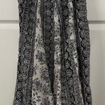 Entro Black White Print Sleeveless Dress Pink Trim Boho Summer Photo 0