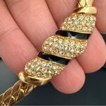 Christian Dior Vintage CD Gold Tone Pave Crystal Enamel Statement Necklace 34g. Photo 7