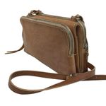 Madewell  Twin Pouch Brown 100% Leather Adjustable Strap Crossbody Bag B8359 Photo 2