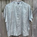 Eileen Fisher NWOT Drift Silk Org. Cotton Mandarin Collar Button Up Top Medium Photo 2
