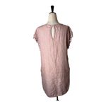 Antibes Blanc Dress Women Small Pink Linen Tassel Sleeve Shift Mini Lagenlook‎ Photo 1