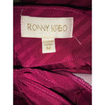 Ronny Kobo Women Size Medium Dark Red Shanaya Draped Moiré Mini Dress Photo 4