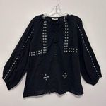 INDIA COLLECTION BY EMERSON FRY Bardo top embroidered black white XS Photo 0