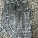 Topshop Gray & White Houndstooth Plaid Pattern Ankle Pants Womens Photo 0
