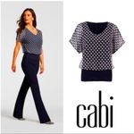 CAbi  Women's Navy Elephant Parade Blouse S Photo 10