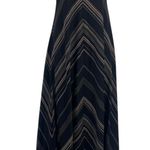 Y2K Chevron Stripe Maxi Dress Sz S Babydoll Boho ResortWear 70s Strappy Black Photo 0