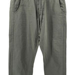 Citizens of Humanity  Green Cropped Wide Leg Pants Elastic Waist Drawstring Large Photo 0