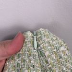 Maje NWT  Metallic bouclé-tweed mini skirt Light Green size 42/US 10 Photo 13