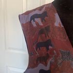 Worlds Apart vintage long silk vest with bear print. Blue Size L Photo 7