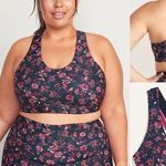 Old Navy Medium Support PowerSoft Strappy Sports Bra Pink Floral NWT Size 2X Photo 1