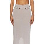 TYRELL Maxi‎ Beaded Boho Skirt Set Grey XS Gray Photo 0