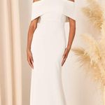Lulus  Exceptional Romance White Off-the-Shoulder Mermaid Maxi Dress Size L NWOT Photo 0