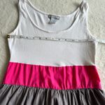 VTG dELiA*s Y2K Tank Dress Womens S White Pink Gray Sleeveless 90s Retro Skater Photo 4