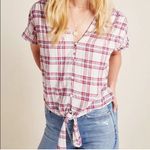 Paige  Kieran Tie Front‎ Plaid Blouse XS Photo 1