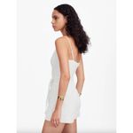 Madewell  Sleeveless Square Neck Pleated Romper Italian Ivory Pinstripe US 00 NWT Photo 2