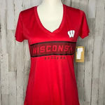Rivalry Threads NWT Wisconsin Badgers Women's V-Neck T-Shirt Red Short Sleeve Size Small Photo 0
