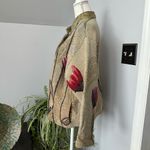Vintage 90s Tapestry Jacket Floral Paisley Pattern Sugar Street‎ Weavers Large Tan Photo 2