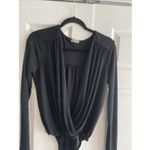 Free People Intimately Womens Medium Black Bodysuit Long Sleeve Photo 2