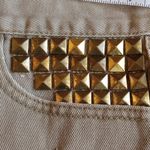 Forever 21 High Rise Studded Destroyed Cut Off Shorts 30 Khaki Gold Photo 4