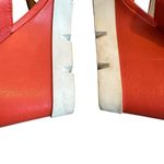 Charly Amar Leather Wedge Sandals Slides Bold Coral Strappy Size 10 Women's Red Photo 9