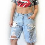 Wrangler Vintage Wranglers Distressed Thrashed High Waisted Baggy Jean Shorts Size 34 Photo 0