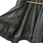 Free People  Black Midnight Satin Full Zip Oversized Bomber Jacket L Photo 13